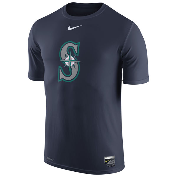 MLB Men Seattle Mariners Nike Authentic Collection Legend Logo 1.5 Performance TShirt  Navy->->Sports Accessory